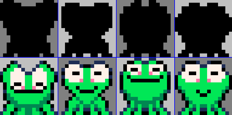pixel art frogs